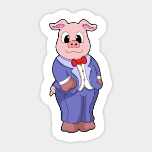 Pig as Groom with Suit Sticker